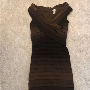 Sleeveless Brown Bandage Midi Dress size S
